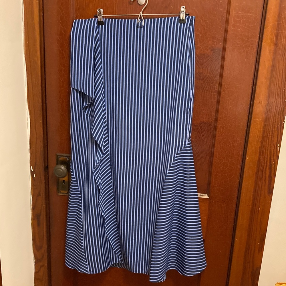 Banana Republic Asymmetrical Blue Striped Skirt
